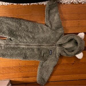 Patagonia Green Baby Furry Fleece Bunting
